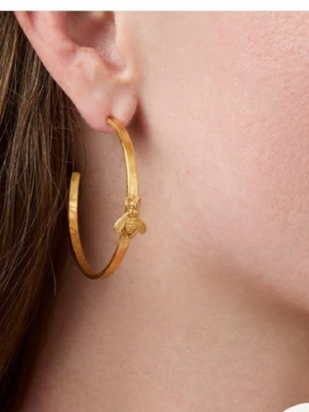 Julie Vos Gold Bee Hoop Earrings - Picture 2 of 7
